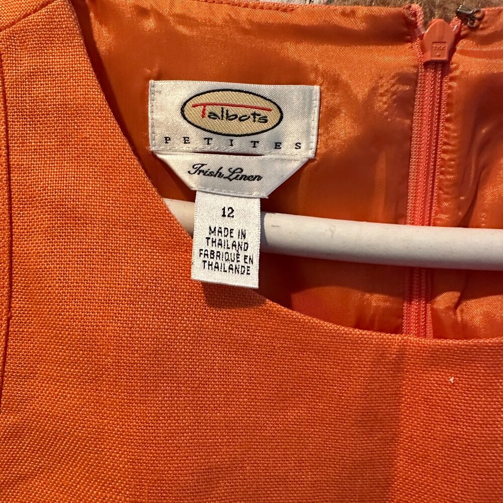 Orange Talbots Linen dress - Picture 4 of 5